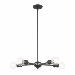 Lansdale 5-Light Chandelier in Scandinavian Gray w with Brushed Nickels