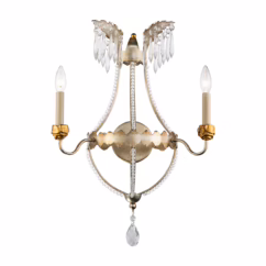 Lemuria 2-Light Wall Sconce in Distressed Silver and Gold