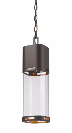 Lestat 1-Light Outdoor Chain Mount Ceiling Fixture Light In Deep Bronze