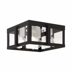 Lexington 4-Light Outdoor Flush Mount in Black