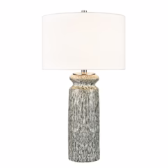 Leyburn 1-Light Table Lamp in Green Glazed