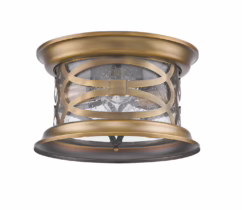 Lincoln 2-Light Antique Brass Ceiling Light