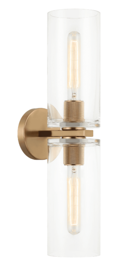 Lincoln 2-Light Wall Sconce in Aged Gold Brass