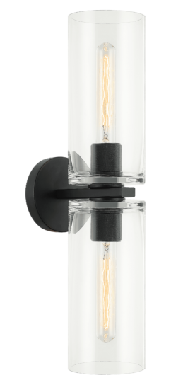 Lincoln 2-Light Wall Sconce in Matte Black