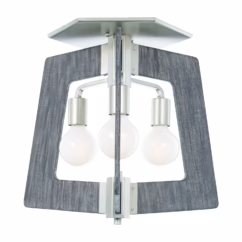 Lofty 3-Light Ceiling Light in Steel and Gray Marine Grade