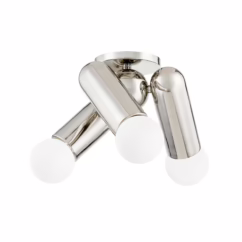 Lolly 3-Light Flush Mount Ceiling Light in Polished Nickel