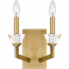 Lottie 2-Light Wall Sconce in Aged Brass