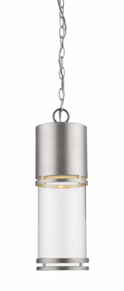 Luminata 1-Light Outdoor Chain Mount Ceiling Fixture Light In Brushed Aluminum