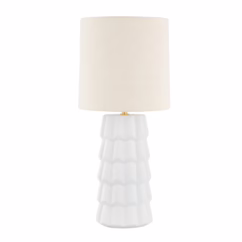 Maisie 1-Light Table Lamp in Aged Brass