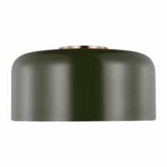 Malone 1-Light Flushmount Ceiling Light in Olive