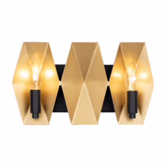 Malone 2-Light Wall Sconce in Matte Black with French Gold