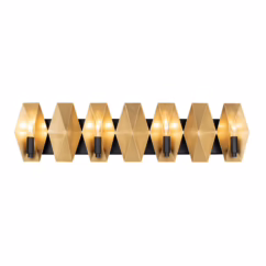 Malone 4-Light Wall Sconce in Matte Black with French Gold