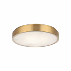 Marblestone 1-Light LED Ceiling Mount in Aged Gold