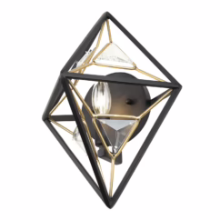 Marcia Wall Sconce in Matte Black with French Gold