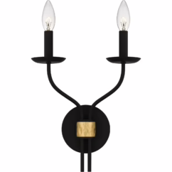 Margaret 2-Light Wall Sconce in Matte Black