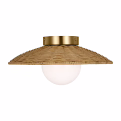 Mari 1-Light Flushmount Ceiling Light in Burnished Brass