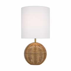 Mari 1-Light Table Lamp in Burnished Brass