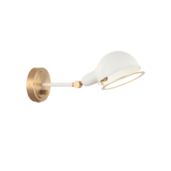 Matteo Blare 1-Light Wall Sconce In Aged Gold Brass With White