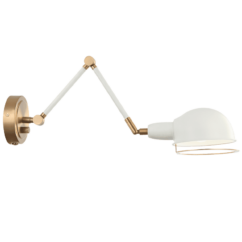 Matteo Blare 1-Light Wall Sconce In Aged Gold Brass With White