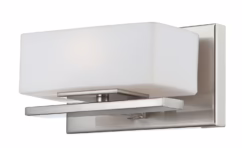Meridian 1-Light Wall Sconce in Satin Platinum