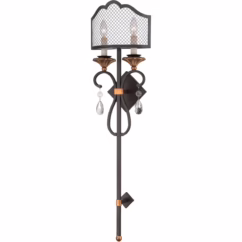 Metropolitan Cortona 39.25" 2-Light Wall Torchiere in French Bronze
