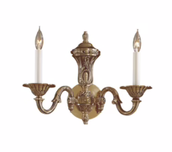 Metropolitan European 2-Lt Wall Sconce in Brass