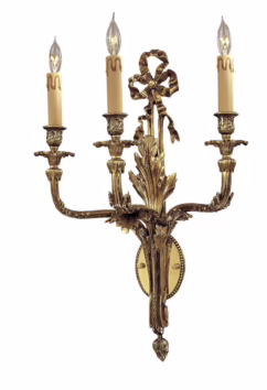 Metropolitan European 3-Lt Wall Sconce in French Gold