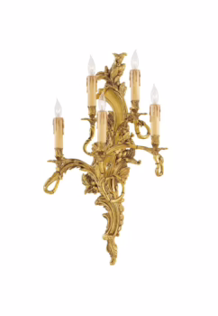 Metropolitan European 5-Lt Wall Sconce in Aged French Gold