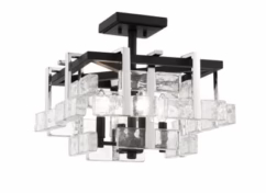 Metropolitan Painesdale 4-Light Ceiling Light in Sand Coal And Polished Nickel