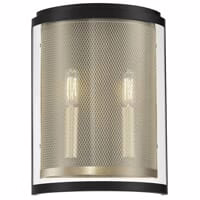 Metropolitan Soho By Robin Baron 2-Light Wall Sconce in Coal And Soft Brass