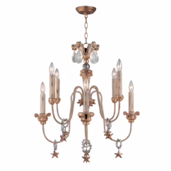 Mignon 8-Light Chandelier in Gold, Silver and Cream