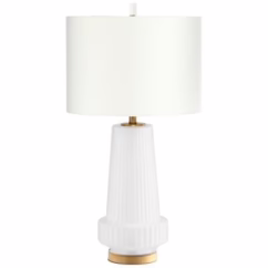 Mila 2-Light 33" Table Lamp in Aged Brass