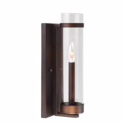 Milan 1-Light Wall Sconce in Rubbed Bronze