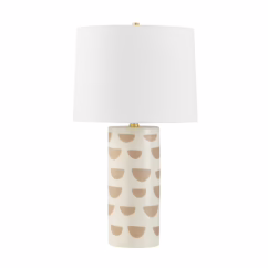 Minnie 1-Light Table Lamp in Aged Brass