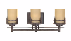 Mission Ridge 3-Light Bathroom Vanity Light Bar in Warm Mahogany