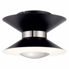 Modern Ceiling Light in Matte Black & Polished Nickel
