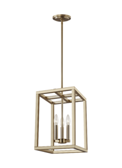 Moffet Street 3-Light Foyer Light in Satin Brass