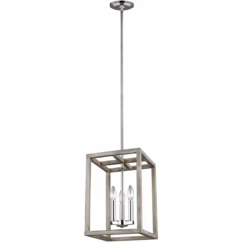 Moffet Street 3-Light Foyer Light in Washed Pine