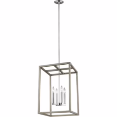 Moffet Street 4-Light Foyer Light in Washed Pine