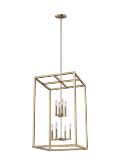 Moffet Street 8-Light LED Foyer Light in Satin Brass