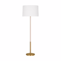 Monroe 1-Light Floor Lamp in Burnished Brass