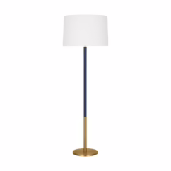 Monroe 1-Light Floor Lamp in Burnished Brass