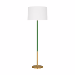 Monroe 1-Light Floor Lamp in Burnished Brass