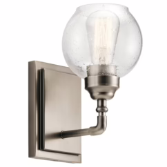 Niles 10" Clear Seeded Wall Sconce in Antique Pewter