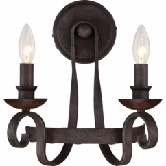 Noble 2-Light Wall Sconce in Rustic Black