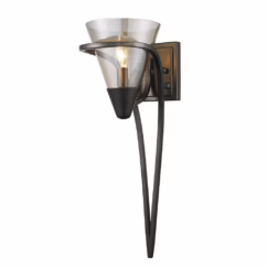 Olympia Wall Sconce in Burnt Sienna with Baltic Amber Glass
