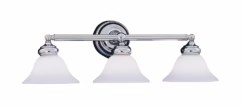 Opal Essence 3-Light Bathroom Vanity Light Bar in Chrome