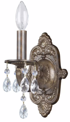 Paris Market 10" Wall Sconce in Venetian Bronze with Clear Hand Cut Crystals