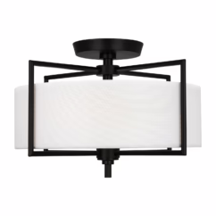Perno 2-Light Ceiling Light in Aged Iron by Chapman & Myers