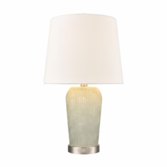 Prosper 1-Light Table Lamp in Salted Seafoam, Satin Nickel